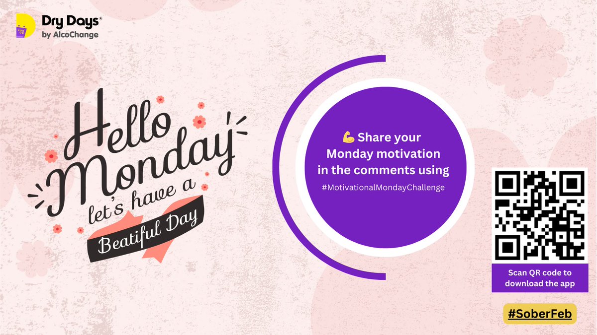 helloDryDays's tweet photo. π Join the #DryDaysChallenge! π Share your Monday motivation using #MotivationalMondayChallenge. What fuels your positive vibes today? Let's inspire and support each other! πͺβ¨ #StayMotivated #SoberLife #MondayMotivation #DryFeb πΆββοΈβ¨ https://t.co/9LuKGdQjk4