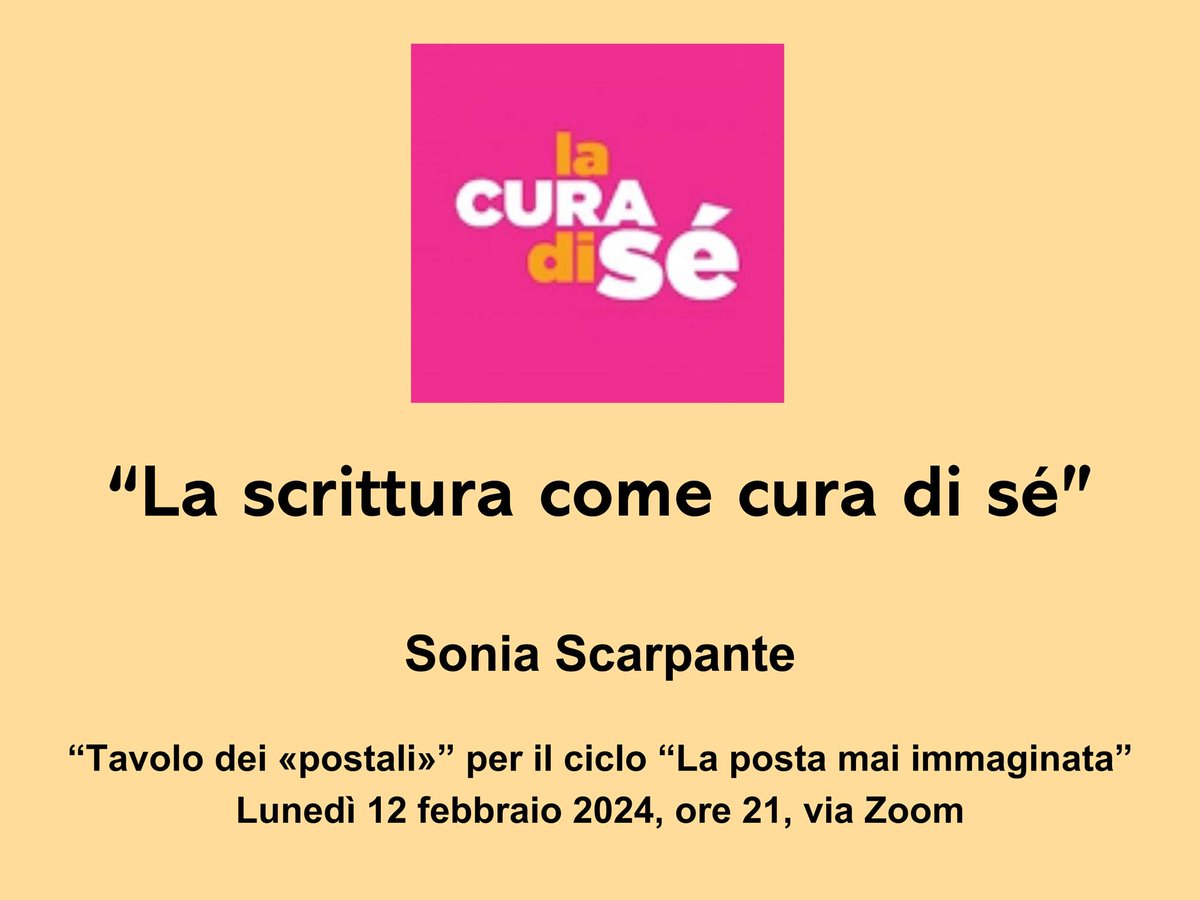Vaccarisrl's tweet photo. “#Tavolo dei «#postali»” - “La #scrittura come cura di sé”
Quinto appuntamento oggi 12 febbraio ore 21
Partecipazione libera via #Zoom da chiedere a museo.comunicazioni@mise.gov.it
#francobollo #stamp #sello #timbre #briefmarke #filatelia #philatelie #philately #italia #italy https://t.co/WHP1v4w99h