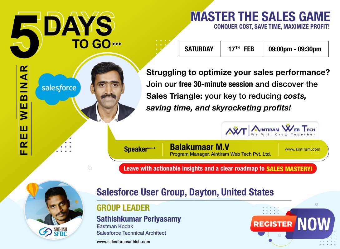 aintiram_in's tweet photo. Master the Sales Game: Conquer Cost, Save Time, Maximize Profit! Join our free 30-minute session to discover proven strategies for sales optimization.
Register now 👉https://t.co/QQi2wWnFAq

 #sales #optimization #profit #efficiency #webinar https://t.co/DxX1Jssyqy