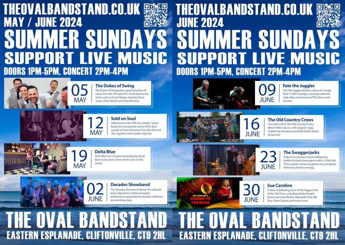 Just some of the music line up coming to The Oval Bandstand