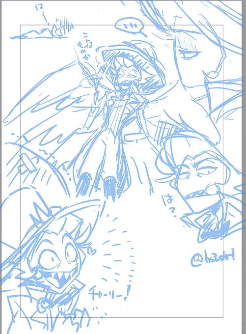 漫画書こうとして挫けて落書きし出してる 