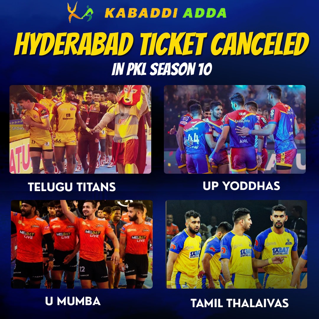 KabaddiAdda's tweet photo. Teams Journey Ended in PKL season 10
#TeluguTitans #UPYoddhas #umumba #tamilthalaivas #Hyderabadfinalticket #pklplayoffs #pawansehrawat #pardeepnarwal #FazelAtrachali #sagarrathee #gumansingh #SurinderSingh #KabaddiAdda https://t.co/o62eEqiVYC