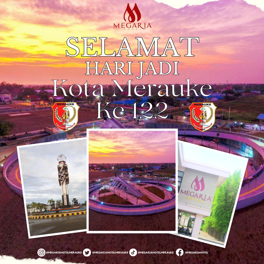 MegariaHotel's tweet photo. Selamat Hari Jadi Kota Merauke Ke-122

Megaria Hotel “Where Comfort is Everything”
🏨Jl. Raya Mandala No. 166 Merauke - Papua
☎ (0971) 321932
📱 0813-3504-2447

#megariahotel #megariamerauke #hotel #hotelmerauke #merauke #papua #staycation  #hutmerauke122 #merauke122 #hutmerauke https://t.co/JqENMXBtyx