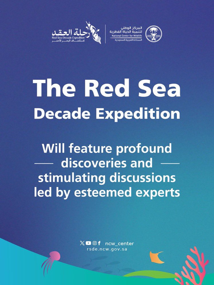 SaudiTVEN's tweet image. The results of the Red Sea Decade Expedition will be unveiled during the Red Sea Decade Symposium on February 11th and 12th. #RSDE