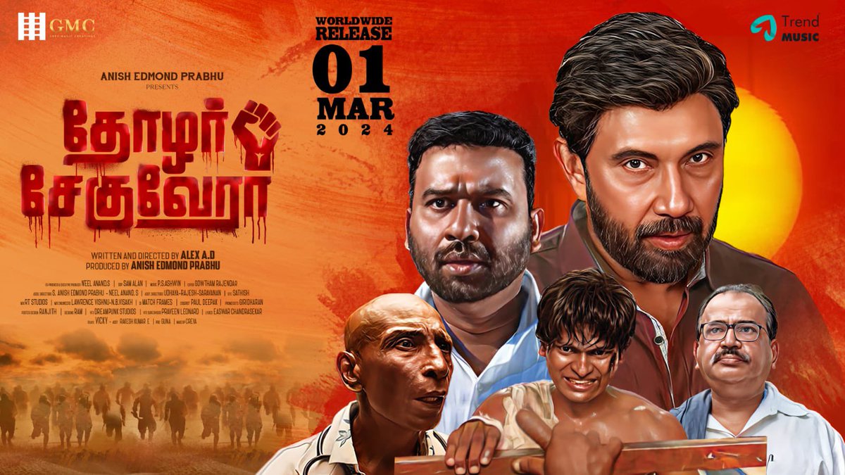 #தோழர்சேகுவேரா மார்ச் 1 முதல்.
#Thozhar_CheGuevara 
Worldwide Release on March 1st 2024

Starring ⭐#Sathyaraj 
@GMC_Creations @AnishEdmond @HEY_ITS_ALEX___ @NeelAnand3 @JsamCinemas @pro_guna