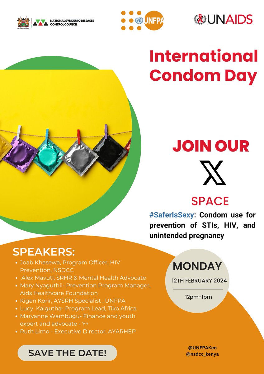 AYARHEP_KENYA's tweet photo. #HappeningToday: Excited to announce @jerop_limo, ED, @AYARHEP_KENYA, as a speaker at #InternationalCondomsDay X-space🎙. Join @UNAIDS_Kenya as global leaders discuss safe sex practices and sexual health initiatives. #SaferIsSexy #ICD24 #AlwaysInFashion. https://t.co/LXiN6XAayE