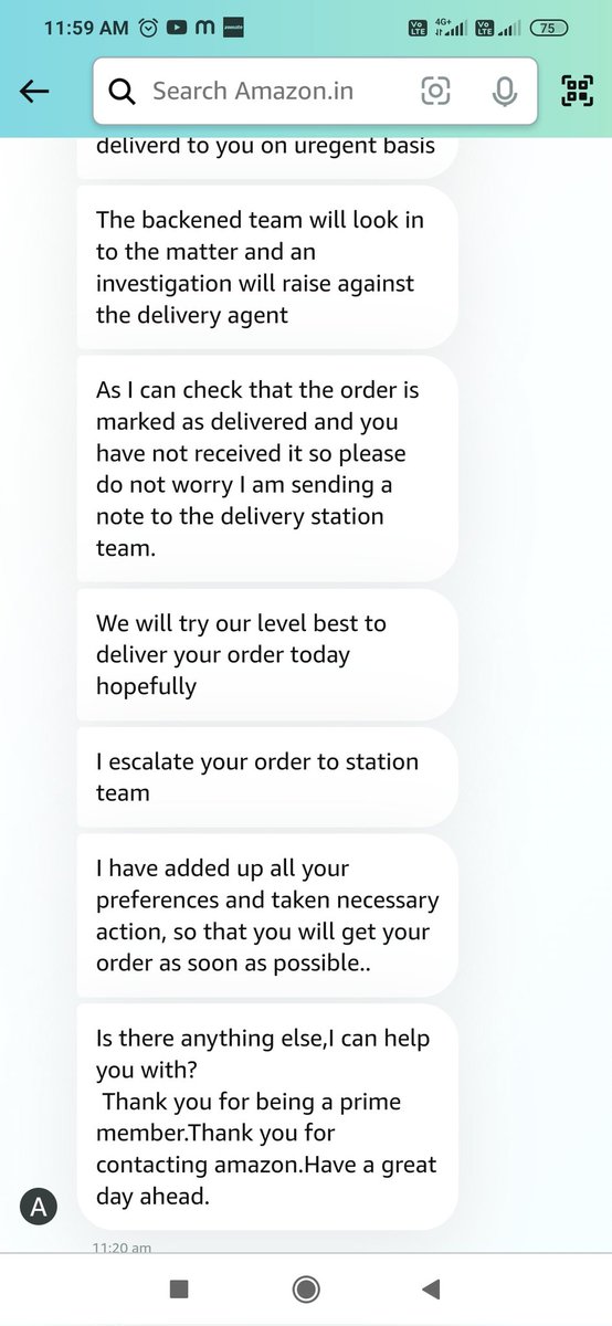 Champ_roxy's tweet photo. @AmazonHelp @amazonIN @amazon  are just hopeless. Without investigation, without doing anything no resolution provided... Now they are saying "We understand that package not delivered but we cannot refund or replacement the item because their delivery agent marked order delivered https://t.co/mAyqpnr3Mz