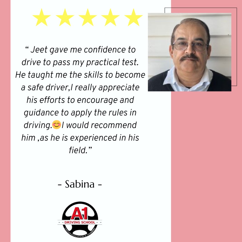 A1DrivinSchool's tweet photo. We love hearing about your positive learning experiences. Thanks for the recommendation and 5-star review, Sabina. 😀

https://t.co/yGRcZJrVsQ 

#A1DrivingSchoolnz #drivingtests #learntodrive #drivinginstructors #customerreviews #welovefeedback https://t.co/6uC73A8usO