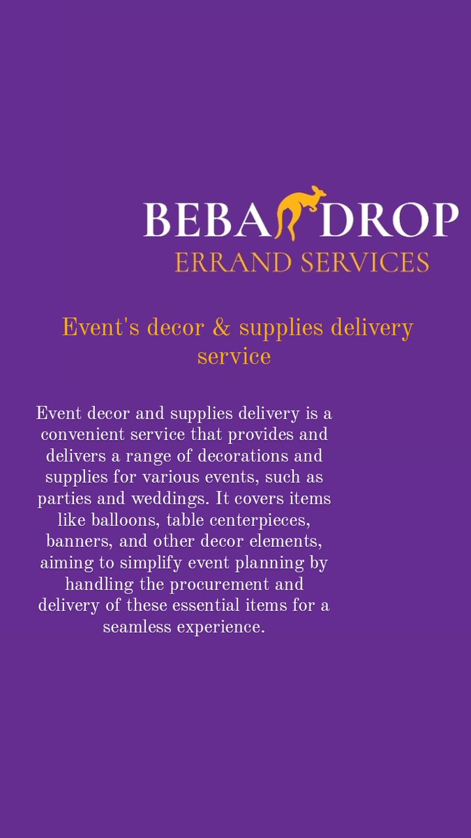 Delegate the details, elevate the experience! 🚚✨ Let Beba handle your errands for seamless event planning. Book our top-notch delivery service now at 0115026240. Your stress-free event awaits! #ErrandsMadeEasy #EventDelivery #BebaEvents
#Halftimeshow2024