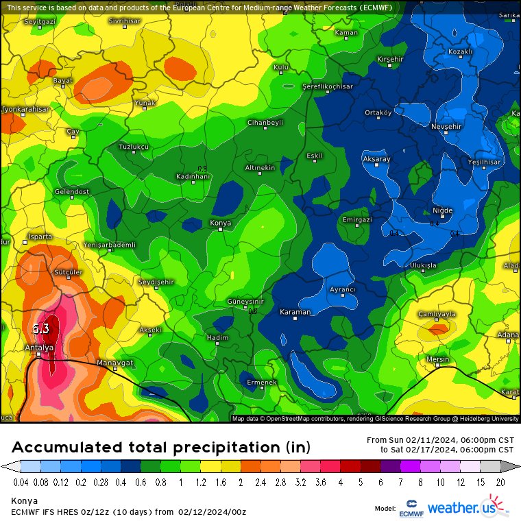 DemiRKuttusi's tweet photo. ▪️ECMWF sabah verisi de geldi. 
▪️Dün akşama benzer bir çıktı sundu. 
▪️İl geneli çok güzel bir sistem geliyor. 
▪️Ana yağış 14-15 Şubat. 
▪️Konya il genelinde çok güzel bir sistem bizler ile olacak. 
▪️Gübre atmak isteyen çiftçiler için bugün ve yarın gübre atmanın en iyi zamanı.
▪️Bu sistemde Konya'mızda atılan her gübre 14-15 Şubat yağışlarında fazlası ile eriyecektir. 
▪️Yağışlar yarın öğleden sonra Batı'dan başlayarak start verecek. 
▪️Allah utandırmasın.