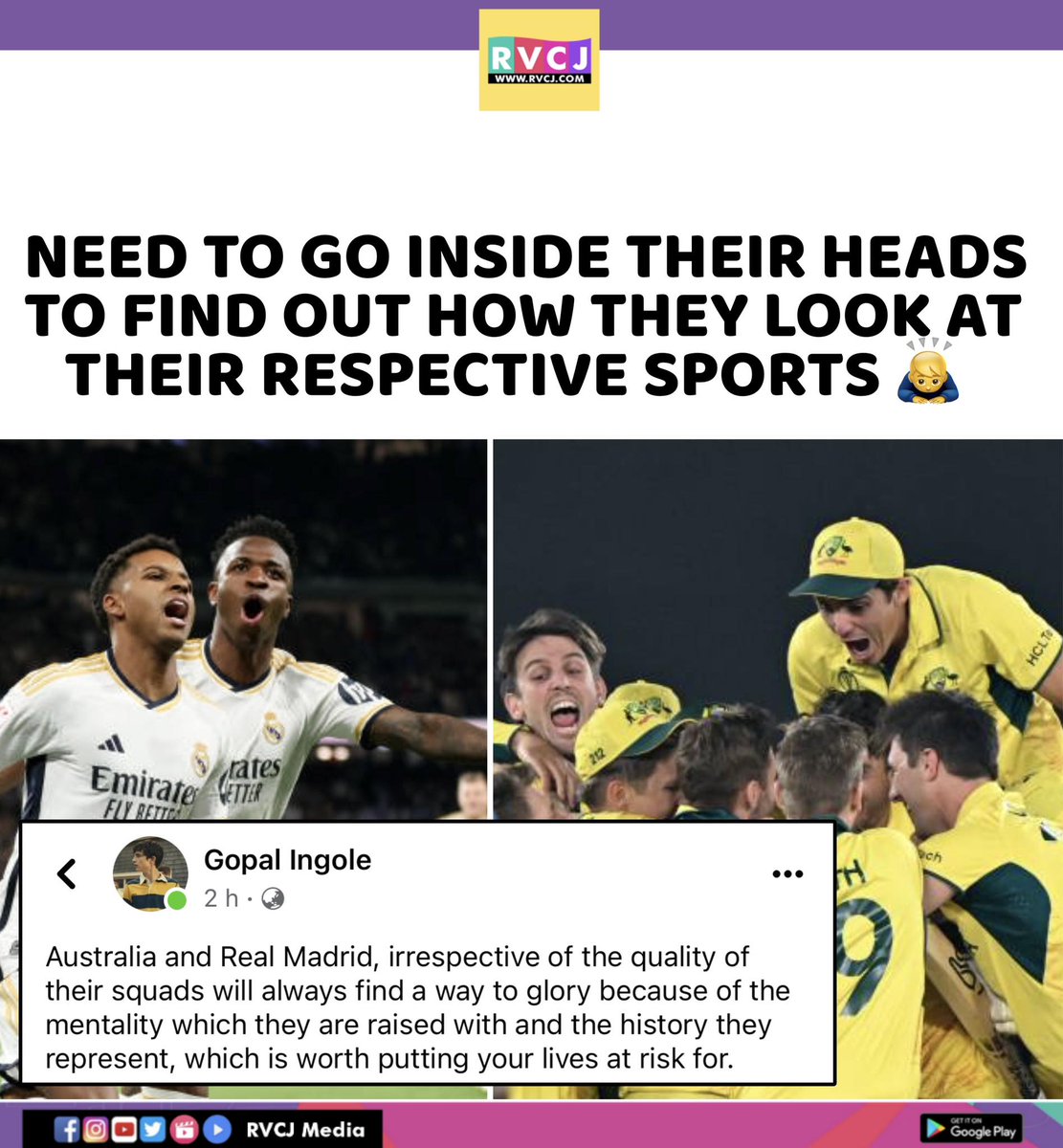 RVCJ_FB's tweet photo. Real Madrid F.C. 🤝 Australian Cricket Team https://t.co/ZBeEiejdMF