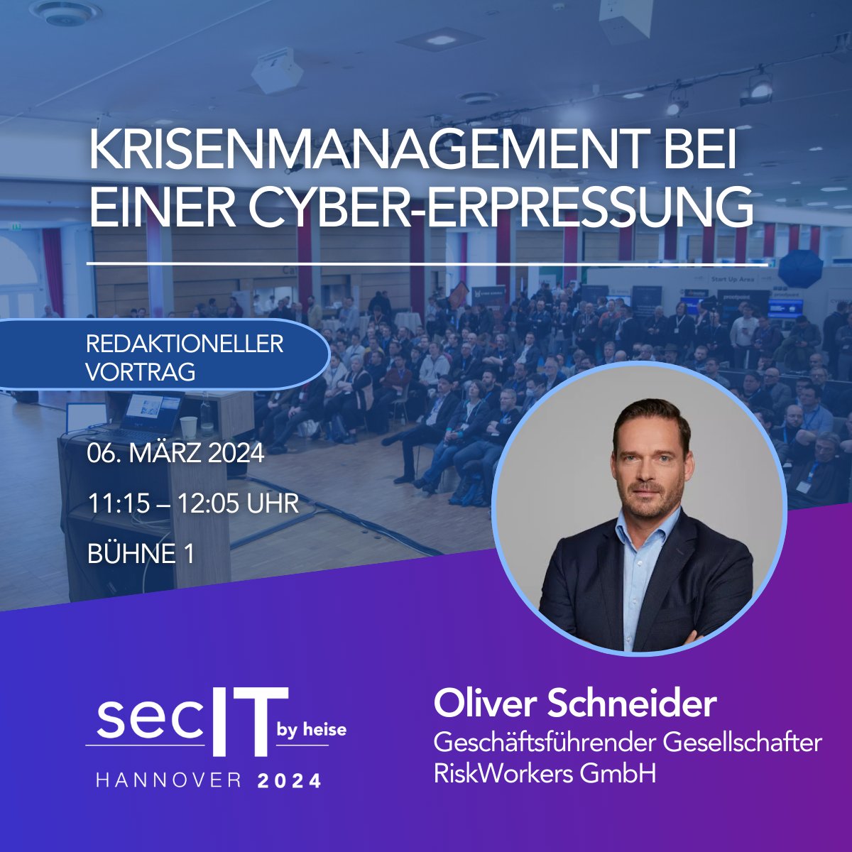 Erfahrt von Oliver Schneider, wie die Qualität der Cyberangriffe zunimmt und welche effektiven Maßnahmen im Umgang mit Cyber-Erpressungen wirksam sind, einschließlich Verhandlungsführung. secIT-Tickets unter: heise.de/s/m1vMM

#cybercrime #cybererpressung #itsecurity