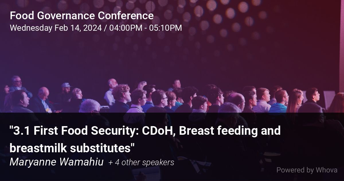 Looking forward to speaking about our work on the adoption of Kenya’s 2012 Breastmilk Substitutes Act at the 2024 Food Governance Conference in Sidney. Extending a warm welcome to all who can join the session.
#FoodGovernance2024