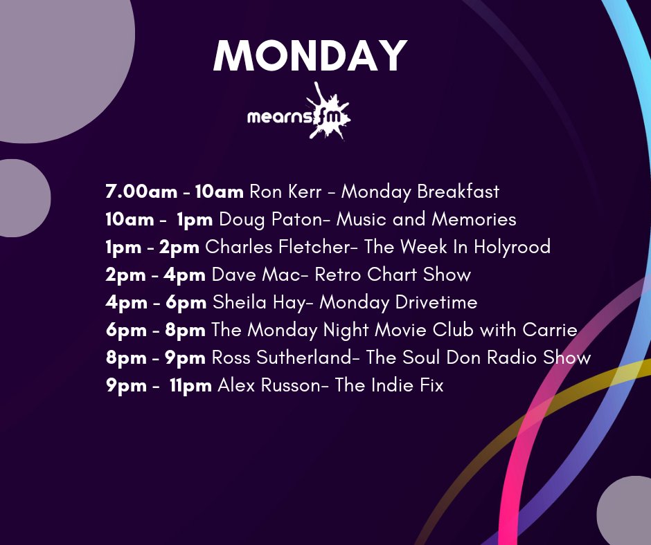Ron Kerr kicks off the day with Breakfast at 7AM followed by a great line up of shows!