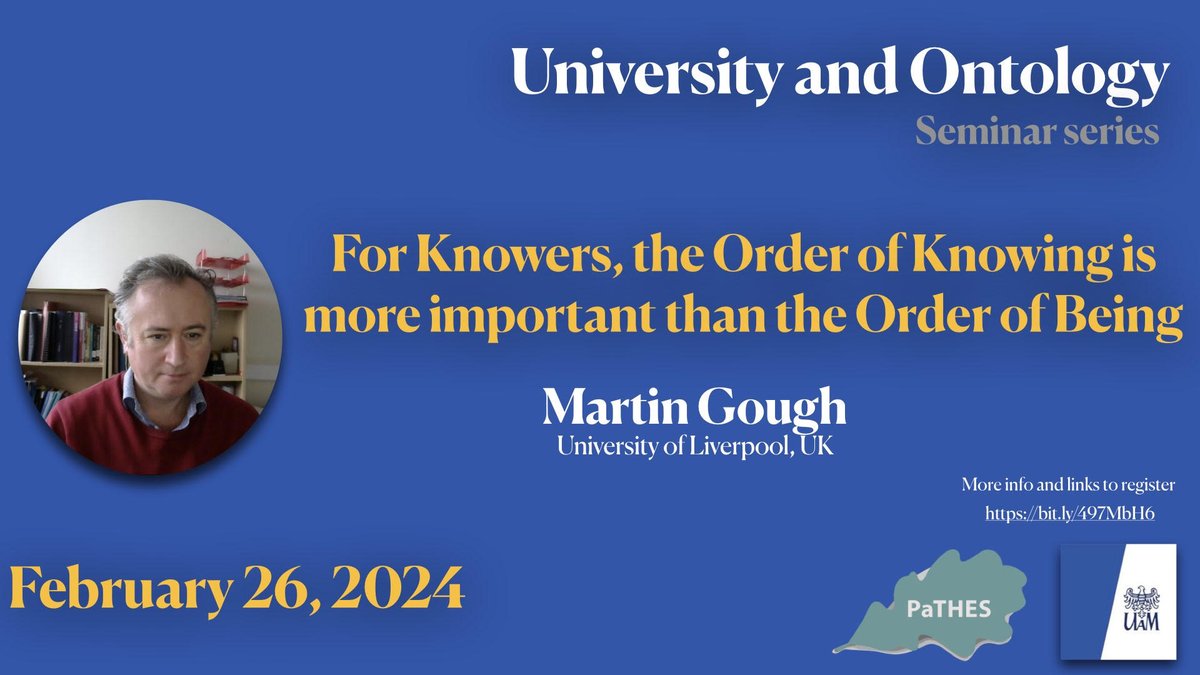 📢Join us for the Ontology &amp; University next seminar with Martin Gough, who will address the following question:  what are the benefits and dangers of seeking a University’s ontology?

📆26th of February at 01.00 PM CET  

For registration 👉 bit.ly/497MbH6
