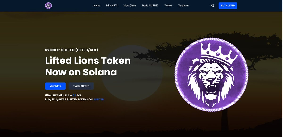 Our new website is LIVE liftedlions.app #Solana #SolanaNFTs #SolanaMemecoin