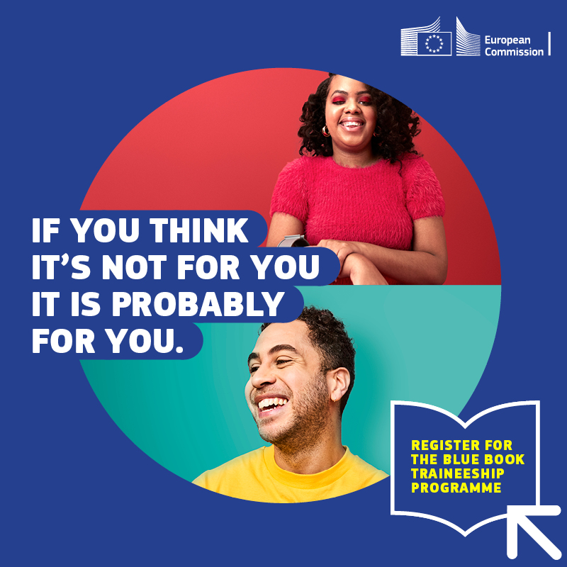 👩‍🎓👨‍🎓 Calling all traineeship seekers! 
It's time to get your application for the Blue Book programme ready! Registrations open on 19/2! 📅
👉 bit.ly/42BhYOd

#EUCareers #EUTraineeships #BlueBookTraineeship