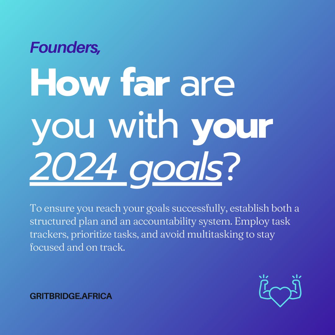 Follow this powerful guide to goal setting designed for founders.
resources.gritbridge.africa/2024/02/11/goa…

#Founders #goals