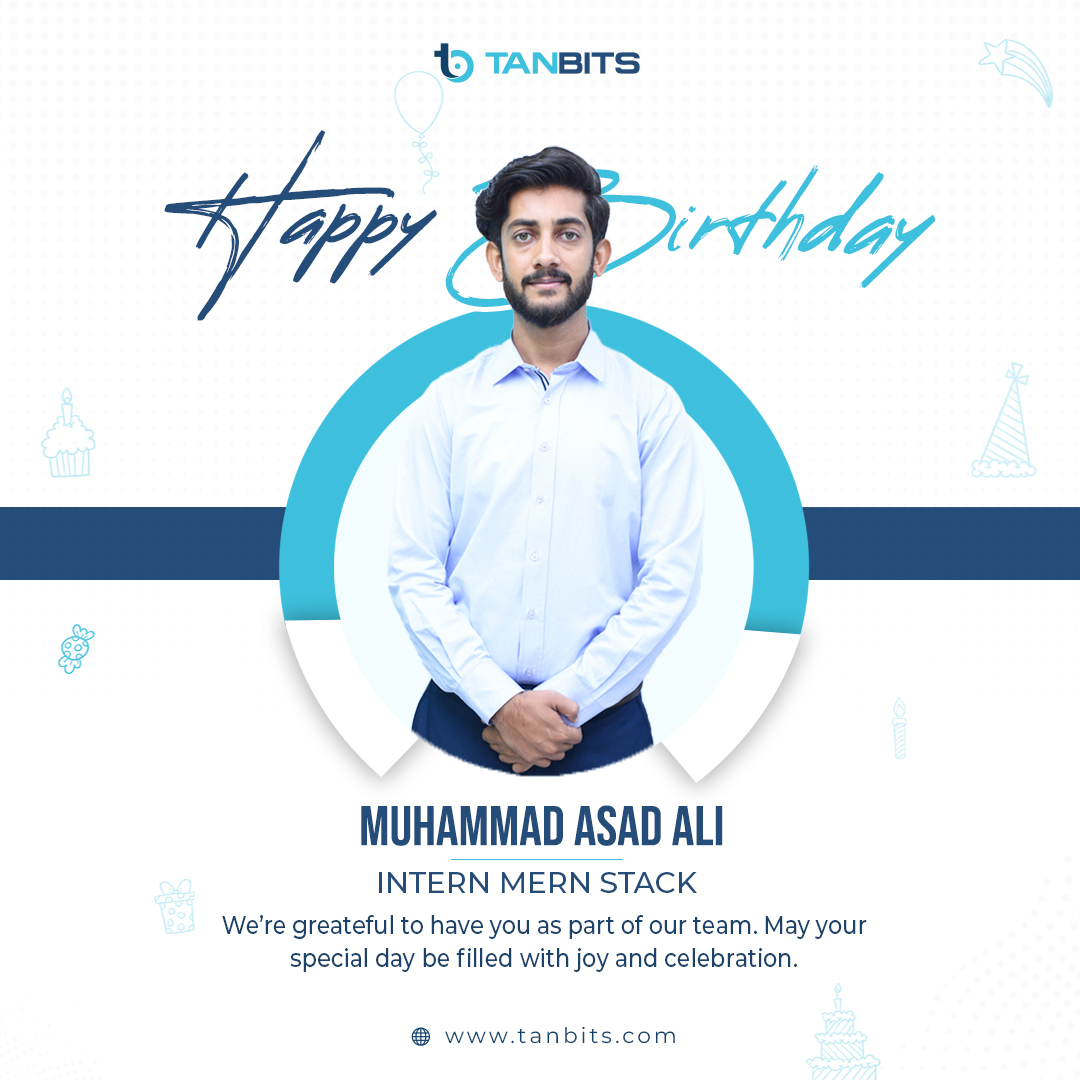 bits_tan's tweet photo. Sending heartfelt #BirthdayWishes to our dedicated MERN Stack Intern, Muhammad Asad Ali . 🎉🎂🎁

We want to express our gratitude for your #commitment and valuable contributions to Tanbits.

#tanbitsfamily #birthdaycelebration #birthdayboy  #mernstackdeveloper #softwaredeveloper https://t.co/uWE0x87Kmv