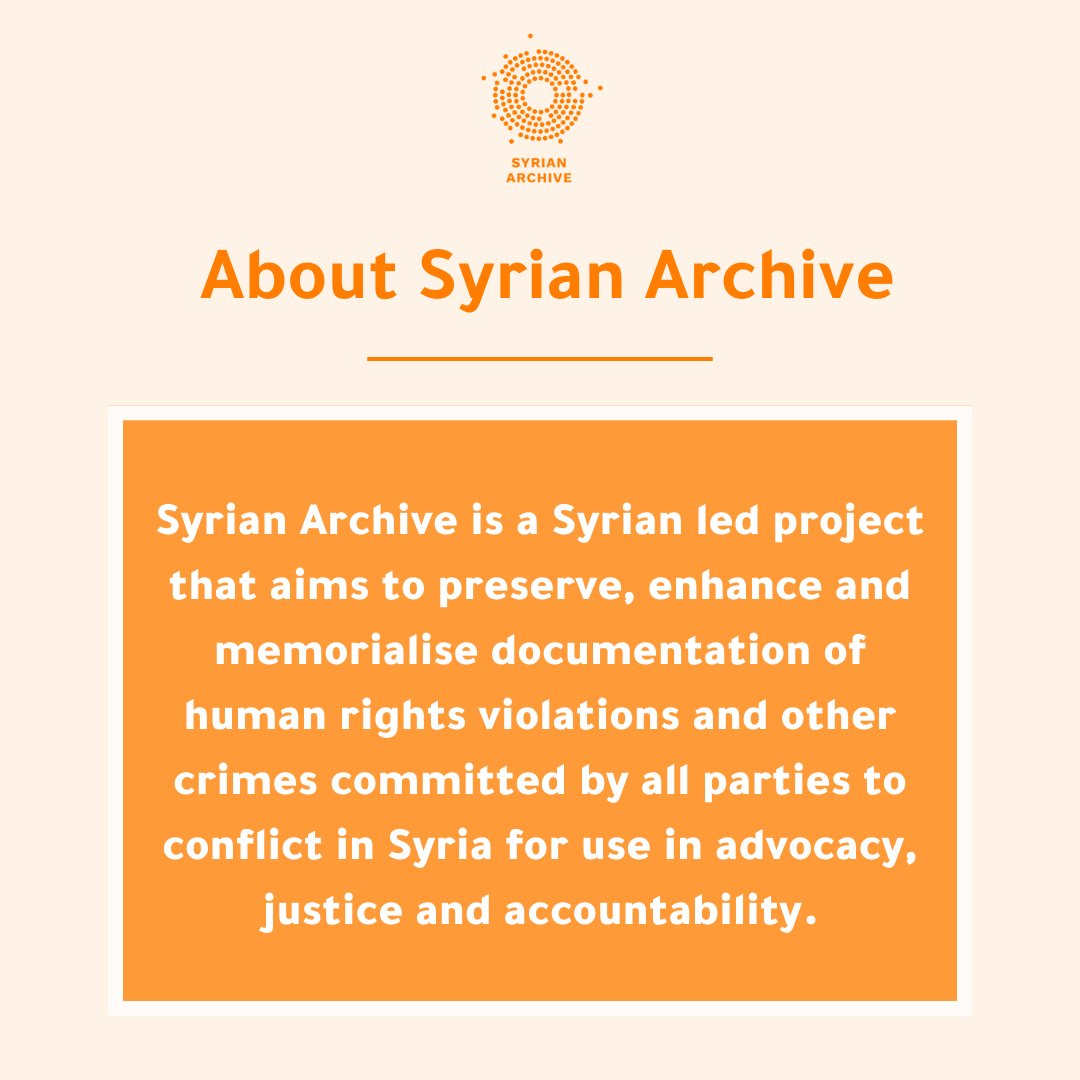 Meet Syrian Archive and learn more about our mission.  

#SyrianArchive #OpenSourceInvestigation #OSINT