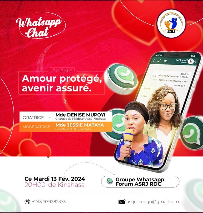 kupoyizen's tweet photo. Le Saviez-vous ? Un #amour non protégé peut gâcher toute une vie,tout un #avenir?

@Asrjrdcongo
 vous confie à discuter, partager vos expériences autour de ce thème.
⏰20h de Kinshasa
🗓️13 février 2024.

Cliquez sur 👇 pour intégrer le forum https://t.co/AruF5n5Tf5 https://t.co/aSdGAF9G4o