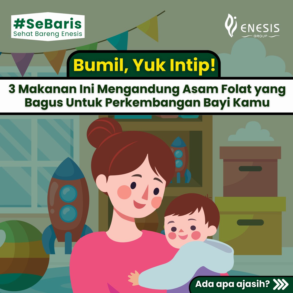 enesisgroup_id's tweet photo. Para bumil wajib tau nih!π€°π»π
Kalau makanan favorit para bumil apa sih? comment di bawah yakπππ»
#bayi #sikecil #pregnant #infokehamilan #ibuhamil #tipsbumil #healthyproductforhealthyfamily #IgniteTheNation https://t.co/NkOK46Btm9