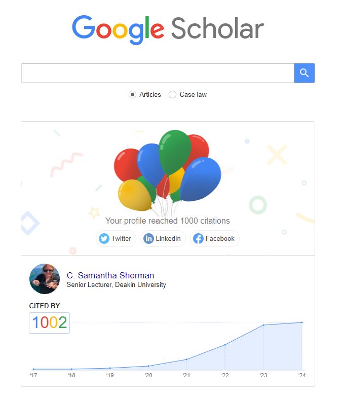 Fun way to start the day looking up papers... over 1,000 citations! 🥳#Science #Research 

Thanks to all my awesome co-authors for doing such great work 😀