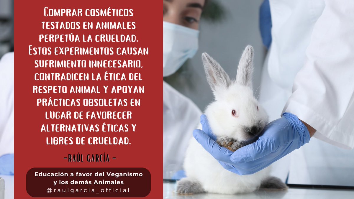 Evitar cosméticos testados en animales: crueldad evitable. Opta por ética animal.

#LibreDeCrueldad #RespetoAnimal #NoALaExperimentación #CosméticaÉtica #CrueltyFreeBeauty