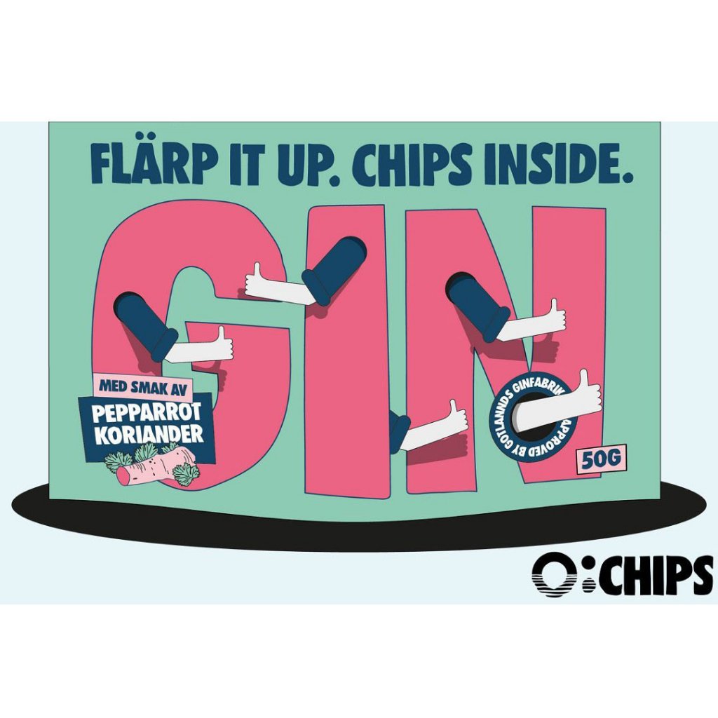 Barshopen's tweet photo. Chips till Gin - Pepparrot, Koriander 50 gram är noggrant tillverkade av  Ö chips på Gotland för att följa och förenas med smaken av gin.
https://t.co/Uyi53zeOnP https://t.co/npcs5WclKP