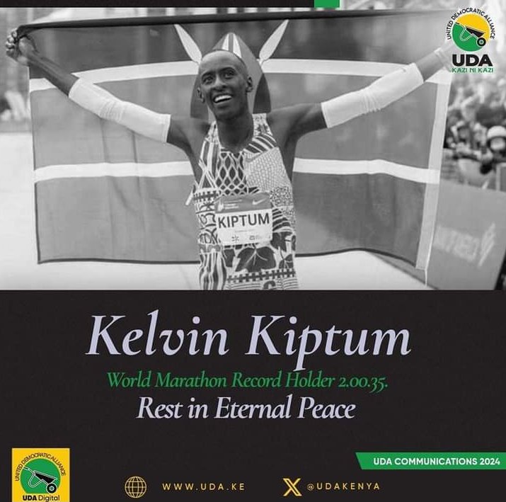 UDA party Condolences to Kelvin Kiptum Rest In Peace Legend