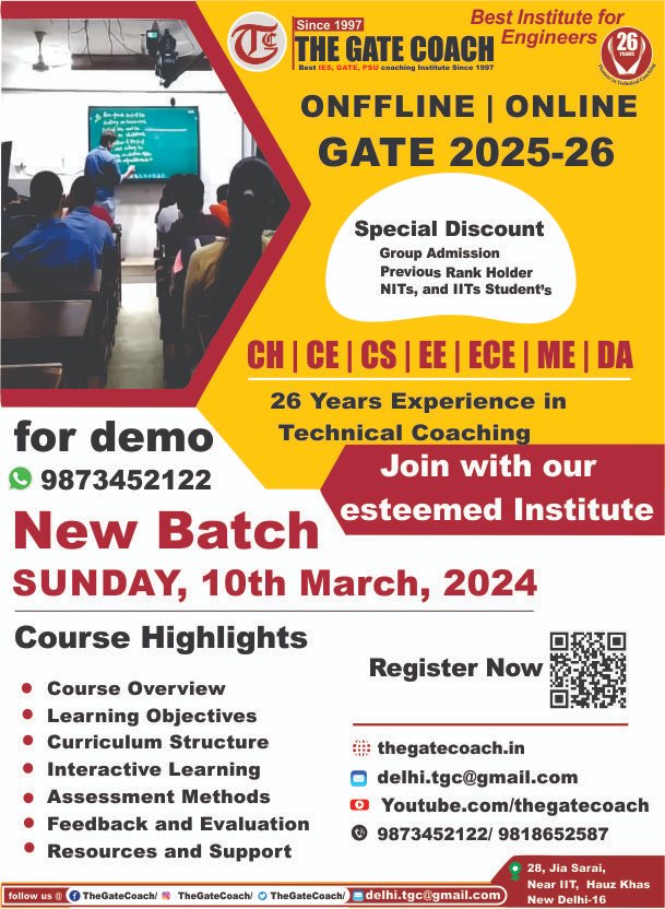 thegatecoach's tweet photo. Registration Started for GATE - 2025-26
Enroll Now !!!
Register Here: https://t.co/ApqAIQTwEc

#GATE #CHEMICAL #MECHANICAL #electrical #electronics #computersciencestudents #CivilEngineering #civil #gatech #gateonlineclasses #onlinegateclasses #gateexam #gate2025 https://t.co/rJZfUz4uQY