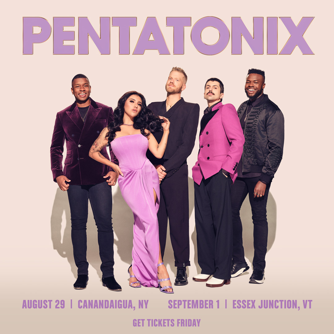 🚨 ON SALE NOW! 🚨 Tickets for our shows in CANANDAIGUA, NEW YORK on AUGUST 29TH and ESSEX JUNCTION, VT on SEPTEMBER 1ST are available for purchase at ptxofficial.com. We can't wait to sing with you all this summer! ☀️🎶