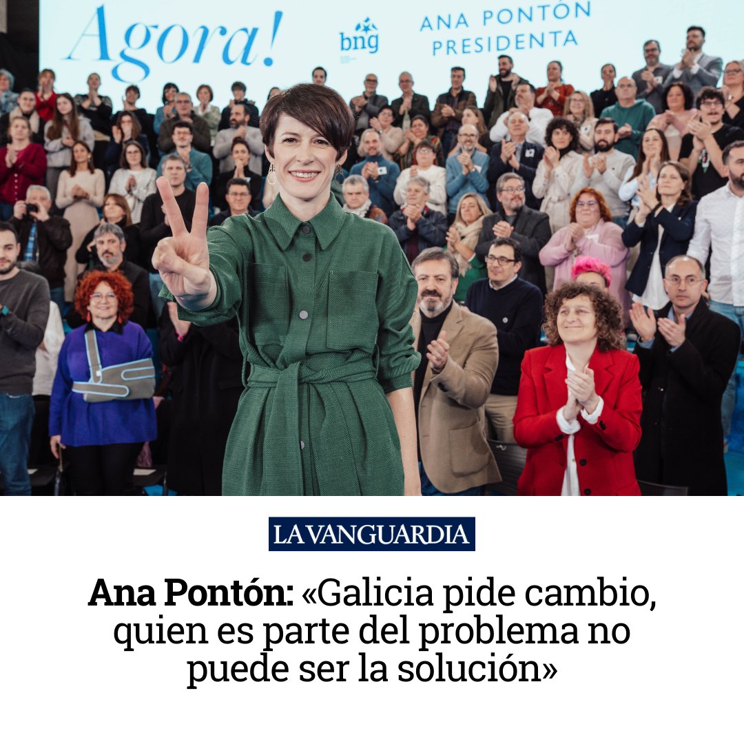Ana Pontón (<a href="/anaponton/">Ana Pontón</a>) en La Vanguardia (<a href="/lavanguardia/">La Vanguardia</a>): «Galiza pide cambio, quen é parte do problema non pode ser a solución»
 
🗞️ ir.gl/6dccd5

#AnaPontónPresidenta