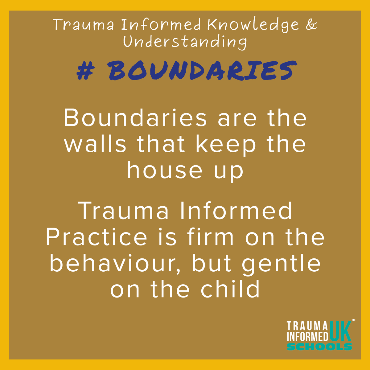Trauma Informed Practice is often criticised for having no rules, no boundaries. This is absolutley not the case- it is about holding boundaries firmly and fairly with understanding and empathy. Find out more here- traumainformedschools.co.uk/home/what-is-a… #TraumaInformed #MentalHealth