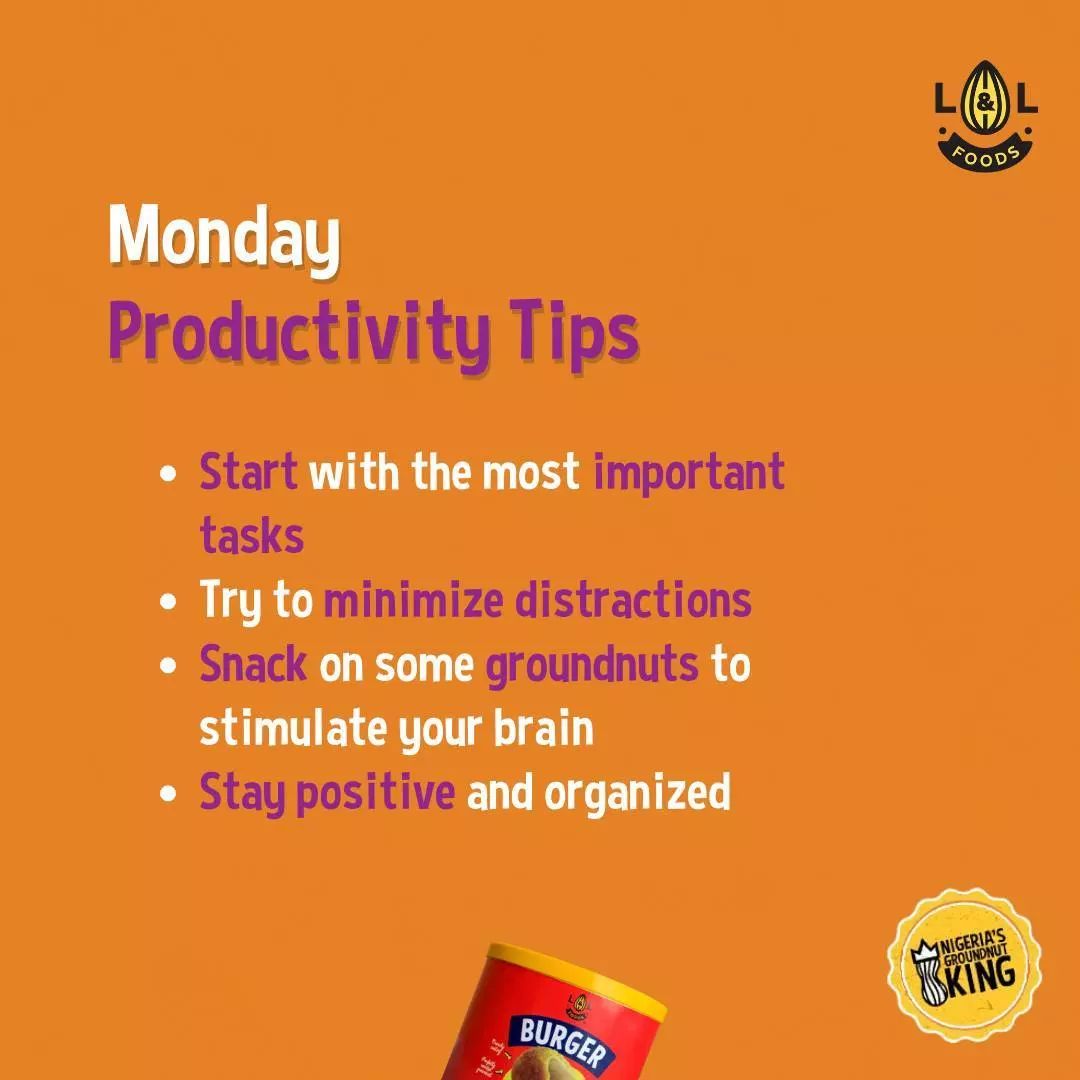 mr_ekpa's tweet photo. We wish you s productive and wonderful week ahead. 💪

#MrEkpa #MrEkpaCommunity #Groundnuts #MondayMotivation #Peanuts https://t.co/i6hUOhiPrs