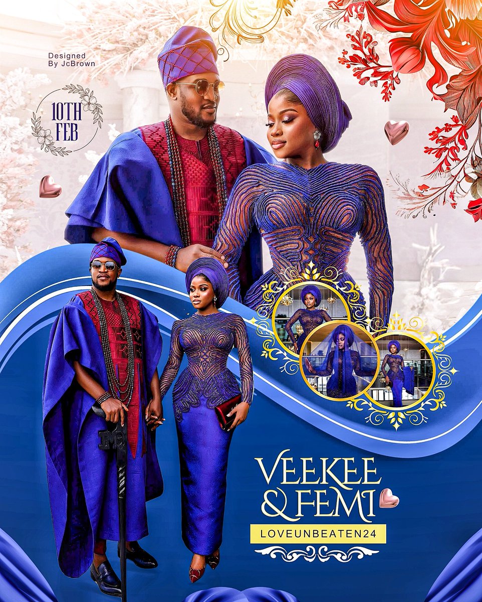 Joycalebbrown's tweet image. The only way to do great work is to love what you do. Practice with passion, and greatness will follow.&quot; ❤️🖌️

I love seeing beautiful pictures, so I created this masterpiece of Veekee James Wedding 🥰.

I&apos;m JcBrown the Canva Queen👑
.
.
.
#Veekeejames #naijaweddings #jcbrown