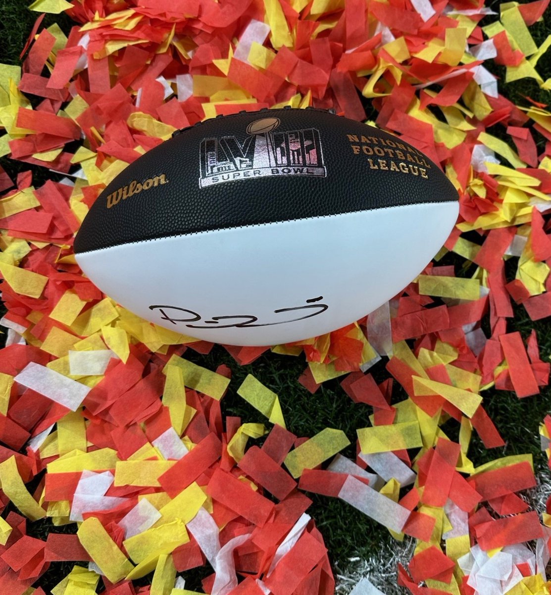 We have items up for auction signed by Super Bowl MVP Patrick Mahomes, Super Bowl Halftime performer Usher, and Super Bowl Pregame performers Reba, Post Malone, and Andra Day! Visit NFL.com/auction to bid now! #SuperBowl #SBLVIII #Chiefs