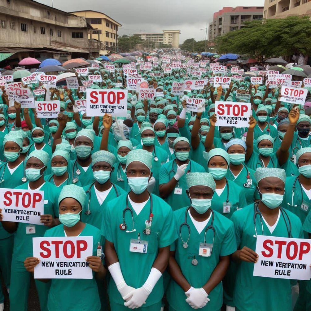 OXY_Medix's tweet photo. NMCN this is not what Nigerian Nurses asked for 📌

Restoring the Verification Portal with your New Rules is a NO NO NO ❌❌❌

Like 💟 and Retweet 🔁  if you disagree with the New NMCN Rules 
#NotoNMCNverficationrule https://t.co/0dspV2Lo2T