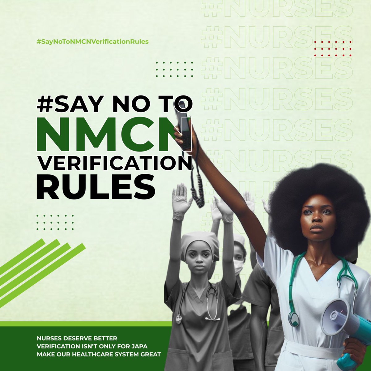 OXY_Medix's tweet photo. NMCN this is not what Nigerian Nurses asked for 📌

Restoring the Verification Portal with your New Rules is a NO NO NO ❌❌❌

Like 💟 and Retweet 🔁  if you disagree with the New NMCN Rules 
#NotoNMCNverficationrule https://t.co/0dspV2Lo2T