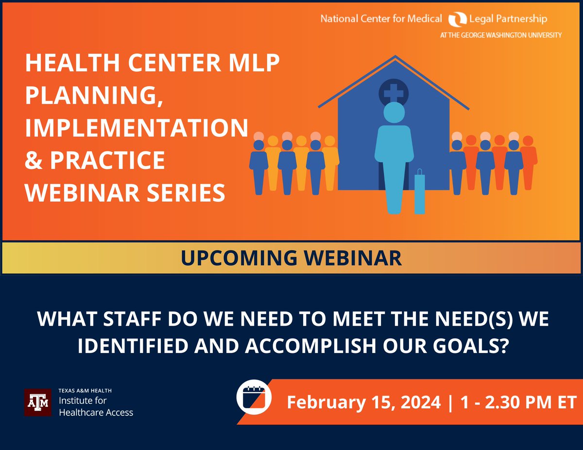 Join us on February 15, 2024 from 1 - 2:30 PM ET to learn how to develop a comprehensive MLP staffing plan to improve your health care delivery model. 🔗gwu-edu.zoom.us/webinar/regist… #NCMLP #MLP #webinar