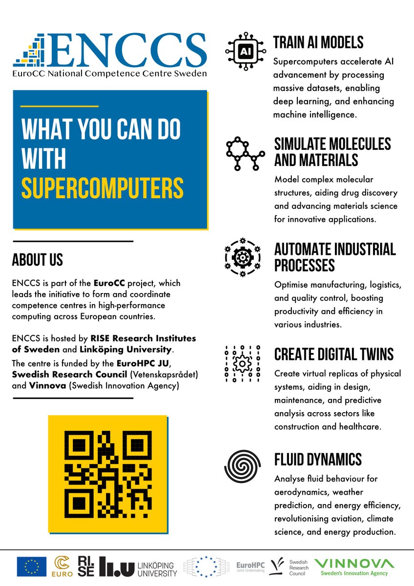 What can you do with #supercomputers?

👉 Train #AI models
👉 #Simulate molecules and materials
👉 #Automate industrial processes
👉 Create #DigitalTwins
👉 #FluidDynamics