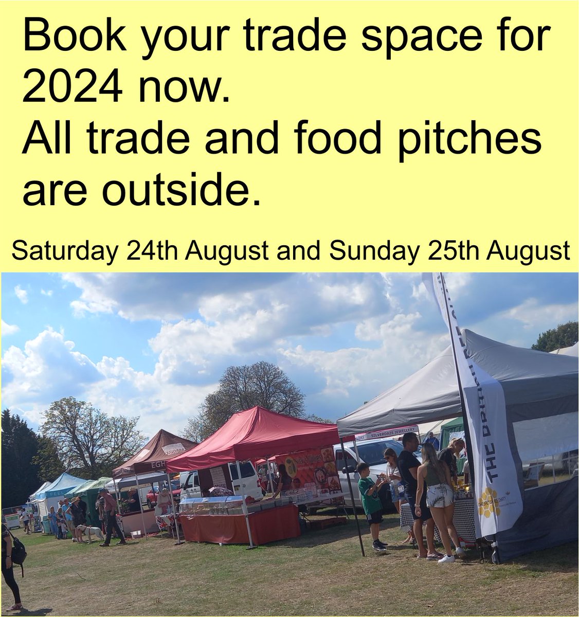 Are you interested in taking part in the Egham Royal Show 2024
Take a look at the Trade Stands page: eghamroyalshow.org.uk/trade-stands/ on our website for more details, the booking form
#eghamroyalshow #surreyshows #showtraders #charitystalls #gardenstalls #surreystalls #smallbusinesssurrey