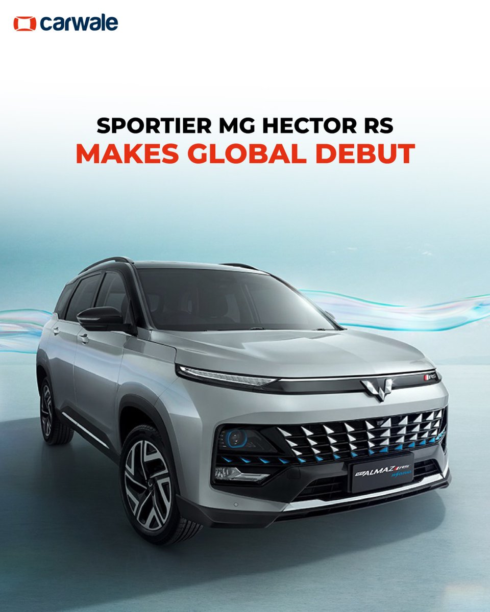 CarWale's tweet image. #MGHector aka #WulingAlmaz gets a sportier RS treatment in its home country!
- Multi-colour ambient lights
- 18-inch alloy wheels
- Diamond chrome grille
- 'RS' badging
- Black interior theme
- 9-speaker Harman sound system
- Wireless charger

#MG #Hector #MGMotorIndia #CWNews