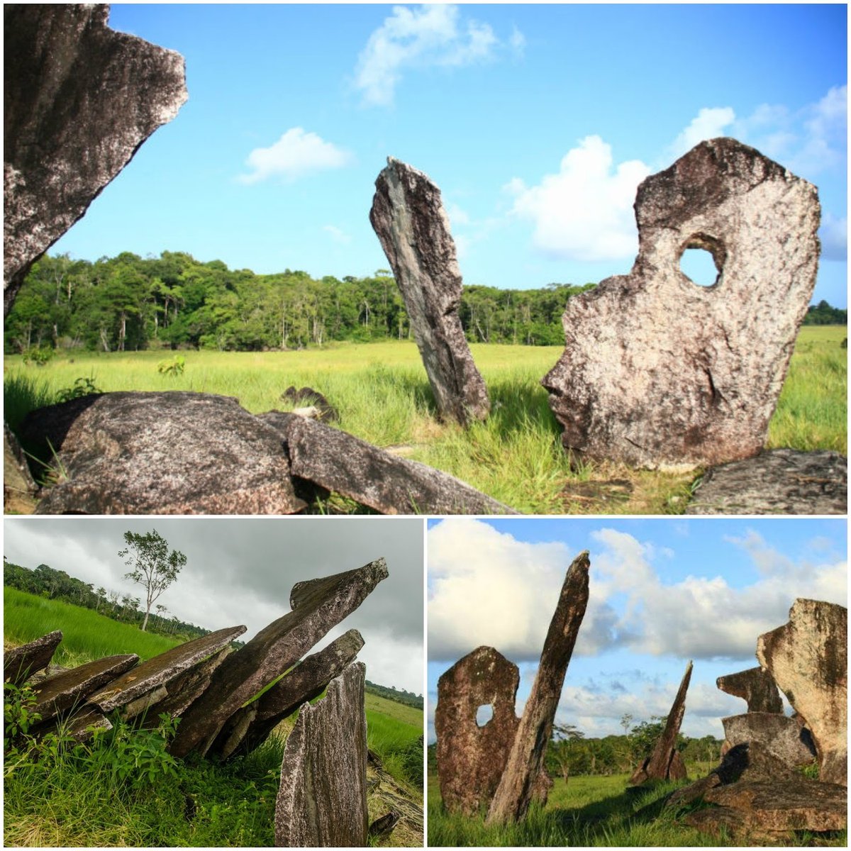 1/6 🧵Sometimes when researching I'll find something that draws away my attention from the original subject onto a new topic. Such as the idea of menhirs in places where they're not typically associated with. Lets look at Parque Arqueológico do Solstício in Brazil.