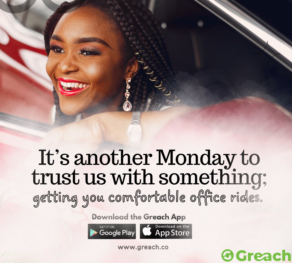 GreachRides's tweet photo. Mondays are usually busy for majority of the population in Lagos, but we can help ease you of the stress that comes with commuting.

By downloading the Greach app on the App Store or Google play store, you can get affordable rides to anywhere you want to go. https://t.co/k9BIBin8Pp