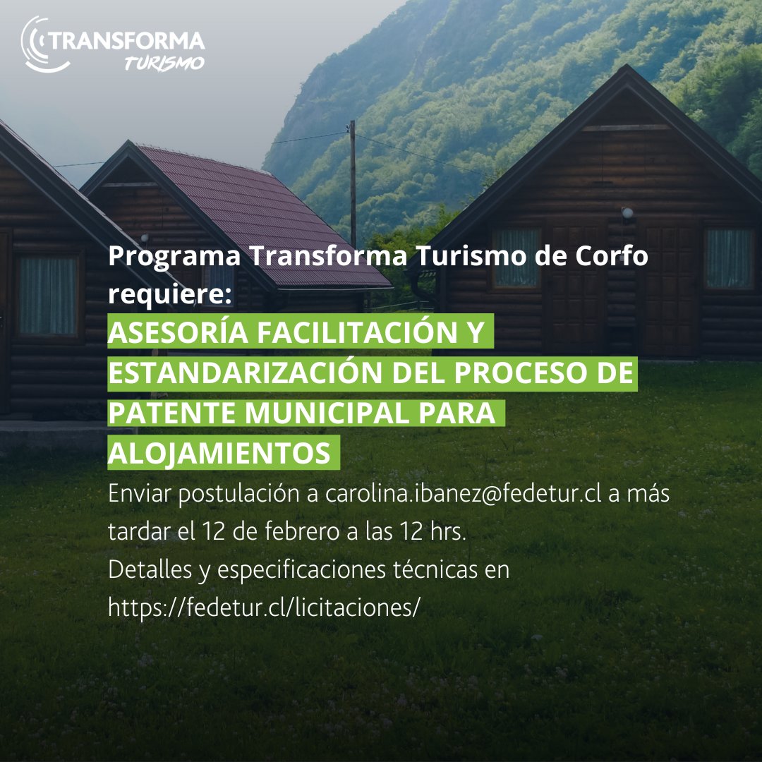 Revisa todos los detalles de este llamado en fedetur.cl/licitaciones/ #turismo #consultoría #asesoría