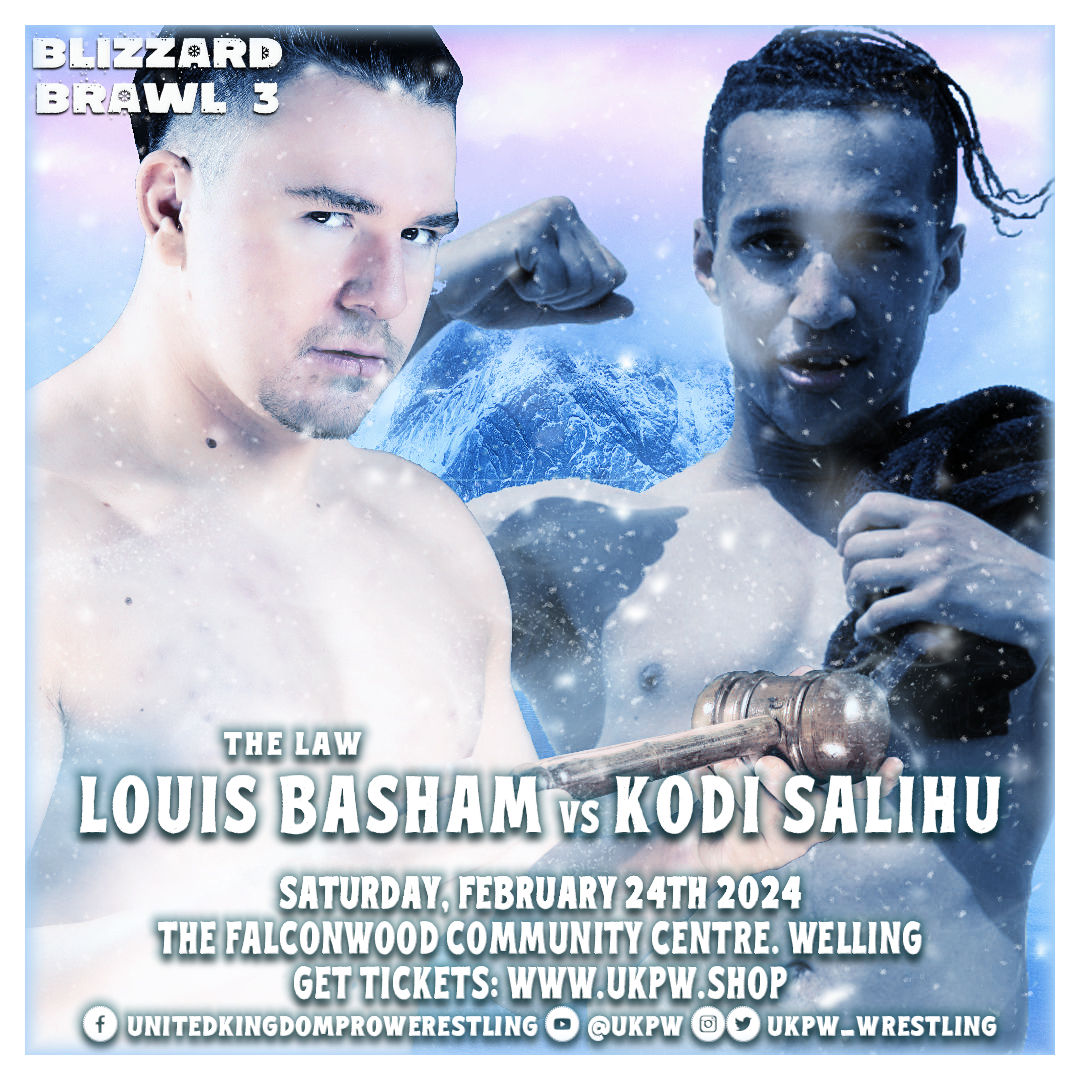 ❄️MATCH ANNOUNCEMENT❄️

Rounding out the card for Blizzard Brawl 3, one half of The Two Man Day Trip #KodiSalihu faces off with the unstoppable #LouisBasham.

Get your tickets now: UKPW.shop

📅24 FEB
📍Falconwood Community Centre.