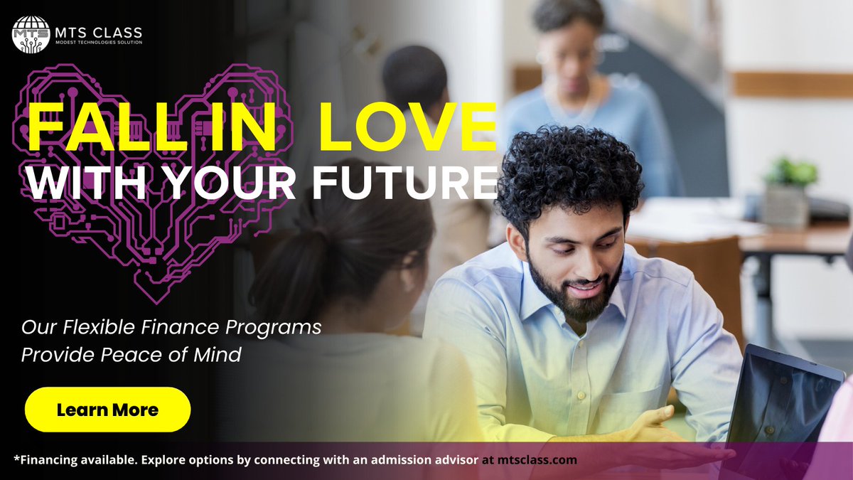 MTS_CLASS's tweet image. Fall in love with your future by taking advantage of our resources today. Our flex programs provide peace of mind to focus on your studies. Explore resources available to you for classes. Speak with an advisor today zurl.co/FfvM

#affordableclasses #techgrant #meritize