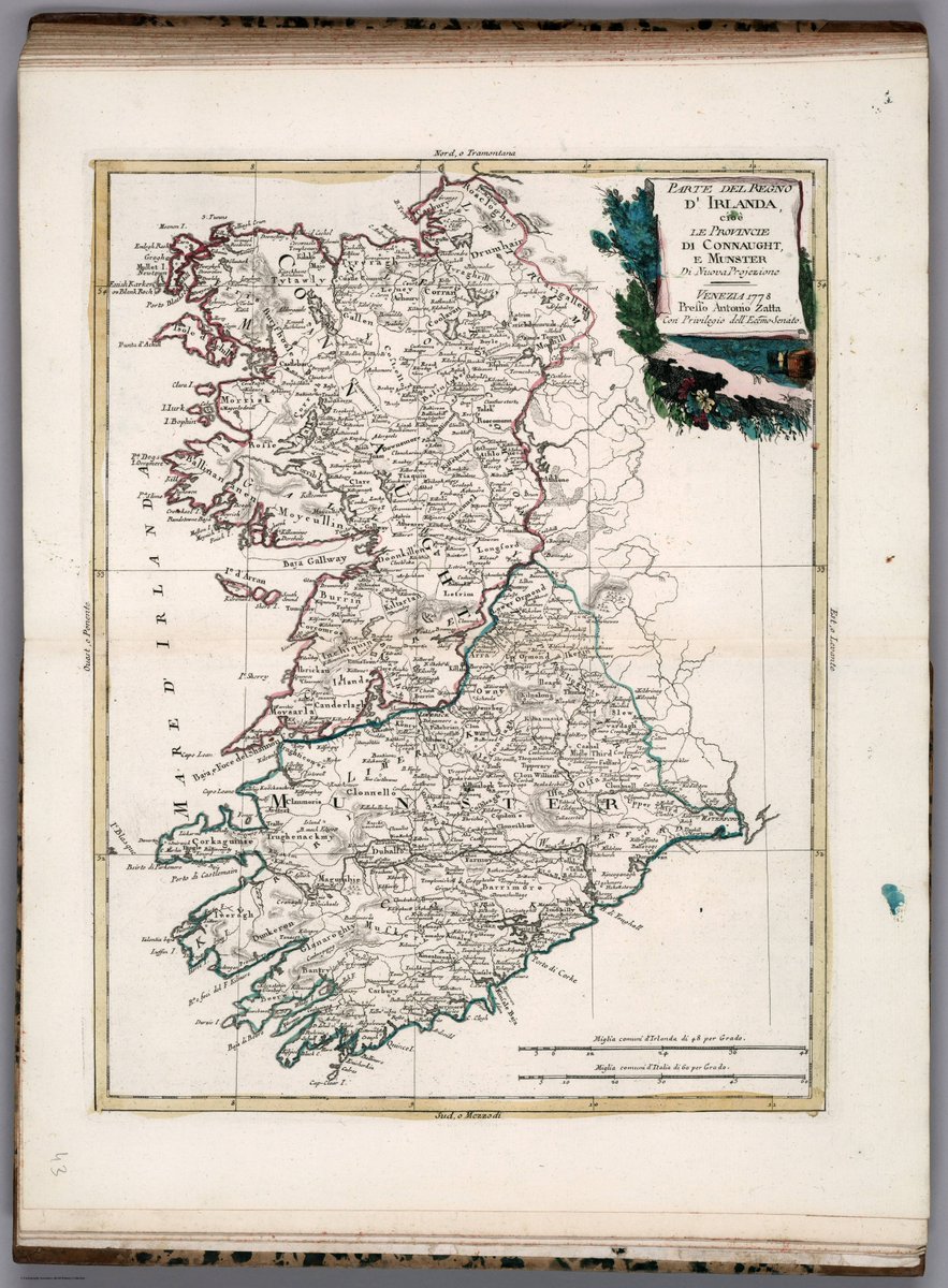 For this week's #MondayMappery look at Antonio Zatta’s unusually represented maps of Ireland from his World Atlas Published in 1788, though drawn in 1778. 

Maps appear courtesy of the Rumsey Map Collection.