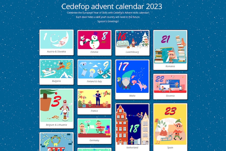 Refernet_es's tweet photo. ¿Ya estás contando los días que faltan para navidad? Mira el calendario de adviento elaborado por @Cedefop para desear felices fiestas con motivo del año europeo de las competencias. Detrás de cada puerta, hay una competencia. Descúbrela #AEC 

https://t.co/IO4pxubxkg https://t.co/dfU0xhfc8g
